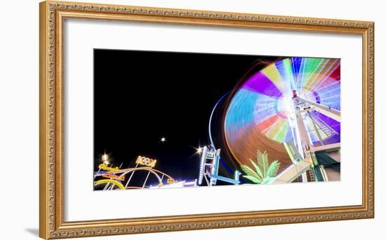 Long Time Exposure at Night at the Oktoberfest, Fairground Rides-Benjamin Engler-Framed Photographic Print