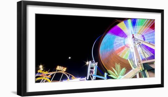 Long Time Exposure at Night at the Oktoberfest, Fairground Rides-Benjamin Engler-Framed Photographic Print