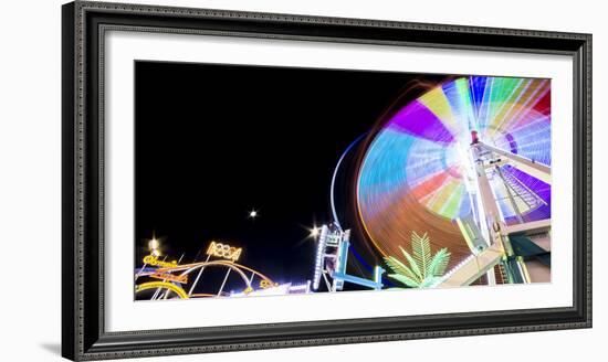 Long Time Exposure at Night at the Oktoberfest, Fairground Rides-Benjamin Engler-Framed Photographic Print