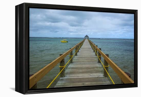 Long Wooden Pier, Coral Coast, Viti Levu, Fiji, South Pacific-Michael Runkel-Framed Premier Image Canvas