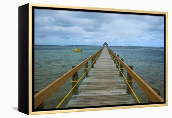 Long Wooden Pier, Coral Coast, Viti Levu, Fiji, South Pacific-Michael Runkel-Framed Premier Image Canvas