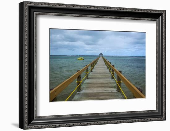 Long Wooden Pier, Coral Coast, Viti Levu, Fiji, South Pacific-Michael Runkel-Framed Photographic Print