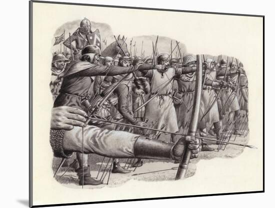 Longbowmen at the Battle of Falkirk-Pat Nicolle-Mounted Giclee Print