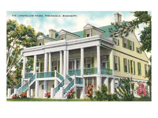 longfellow house pascagoula mississippi art print by art com