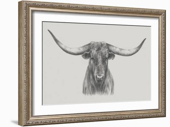 Longhorn Bull-null-Framed Art Print