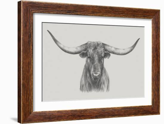 Longhorn Bull-null-Framed Art Print