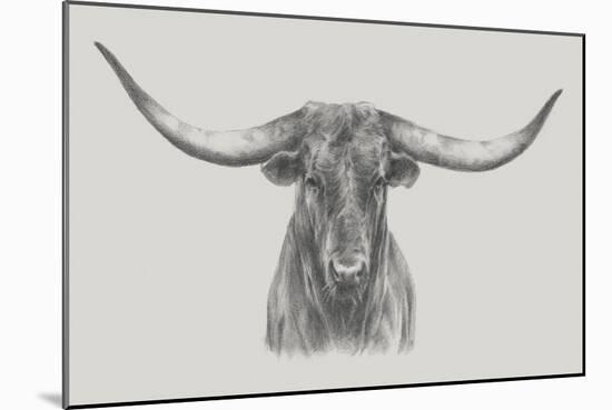 Longhorn Bull-null-Mounted Art Print