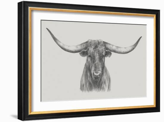 Longhorn Bull-null-Framed Art Print