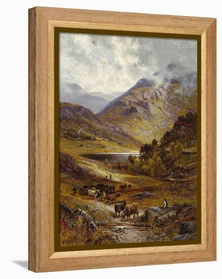 Longhorn Cattle in a Mountainous Landscape, 1892-Alfred Augustus Glendening-Framed Premier Image Canvas