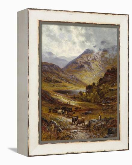 Longhorn Cattle in a Mountainous Landscape, 1892-Alfred Augustus Glendening-Framed Premier Image Canvas