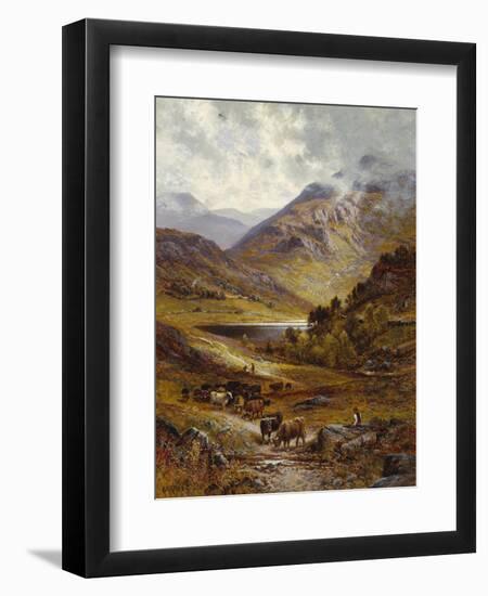 Longhorn Cattle in a Mountainous Landscape, 1892-Alfred Augustus Glendening-Framed Giclee Print