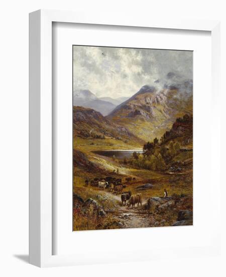 Longhorn Cattle in a Mountainous Landscape, 1892-Alfred Augustus Glendening-Framed Giclee Print