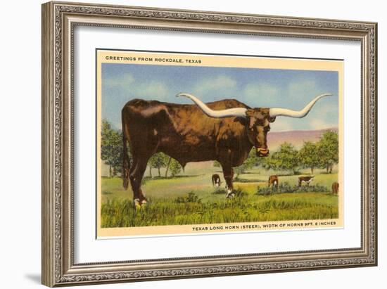 Longhorn Steer, Rockdale, Texas-null-Framed Art Print