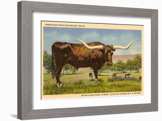 Longhorn Steer, Rockdale, Texas-null-Framed Art Print