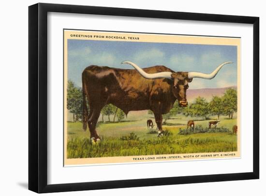 Longhorn Steer, Rockdale, Texas-null-Framed Art Print