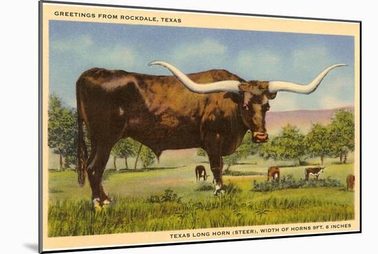 Longhorn Steer, Rockdale, Texas-null-Mounted Art Print