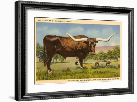 Longhorn Steer, Rockdale, Texas-null-Framed Art Print