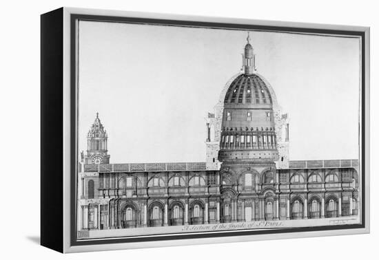 Longitudinal Section of St Paul's Cathedral, City of London, 1720-null-Framed Premier Image Canvas