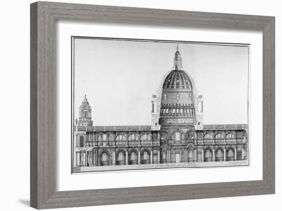 Longitudinal Section of St Paul's Cathedral, City of London, 1720-null-Framed Giclee Print