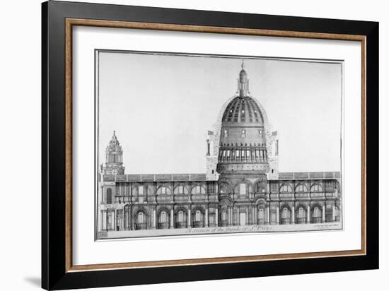 Longitudinal Section of St Paul's Cathedral, City of London, 1720-null-Framed Giclee Print