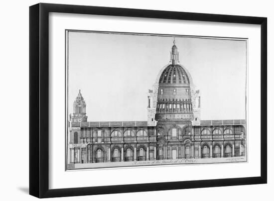 Longitudinal Section of St Paul's Cathedral, City of London, 1720-null-Framed Giclee Print