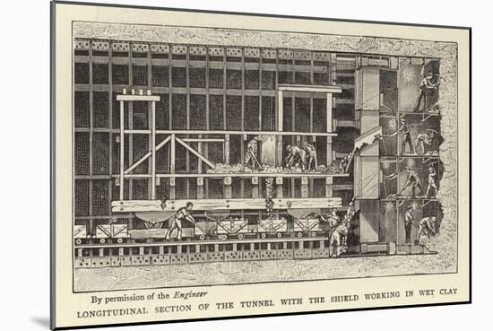Longitudinal Section of the Tunnel with the Shield Working in Wet Clay-null-Mounted Giclee Print