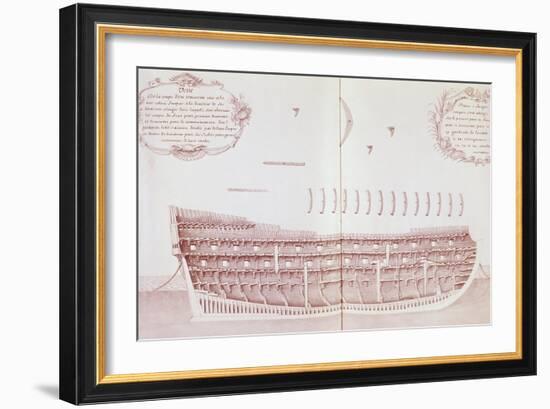 Longitudinal Section of Vessel Launched onto Sea, Is Atlas Di Colbert, France, 17th Century-null-Framed Giclee Print