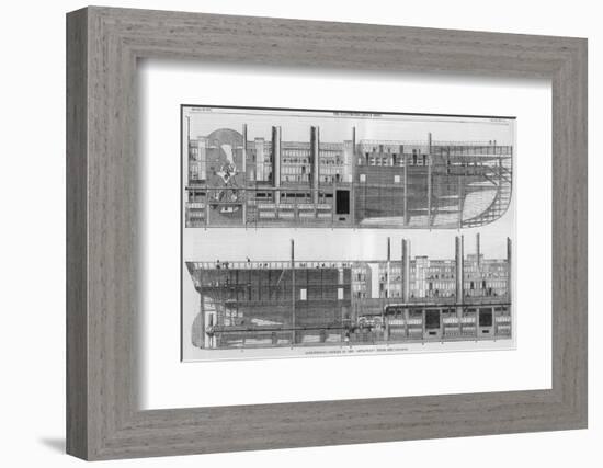 Longitudinal Sections of Brunel's Leviathan Steamship Otherwise Known as the Great Eastern-null-Framed Photographic Print
