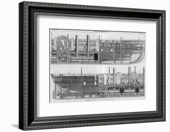 Longitudinal Sections of Brunel's Leviathan Steamship Otherwise Known as the Great Eastern-null-Framed Photographic Print