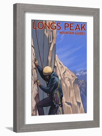 Longs Peak Mountain Guides - Colorado-Lantern Press-Framed Art Print