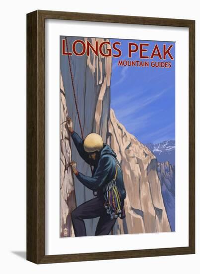 Longs Peak Mountain Guides - Colorado-Lantern Press-Framed Art Print