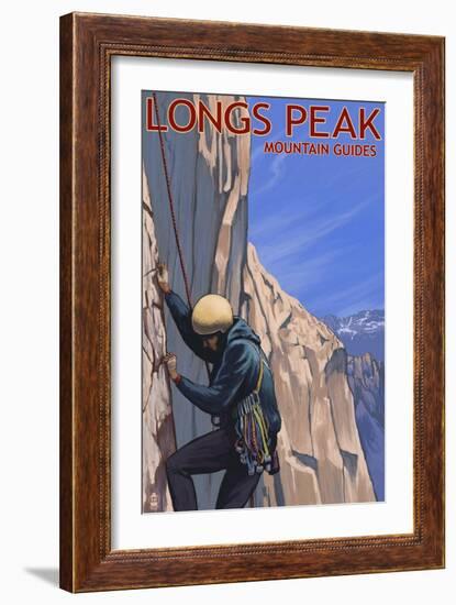 Longs Peak Mountain Guides - Colorado-Lantern Press-Framed Art Print