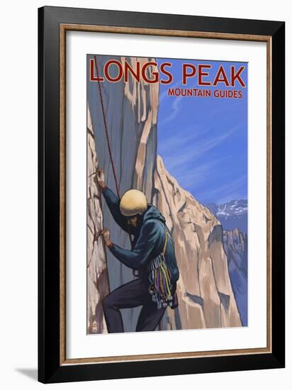 Longs Peak Mountain Guides - Colorado-Lantern Press-Framed Art Print