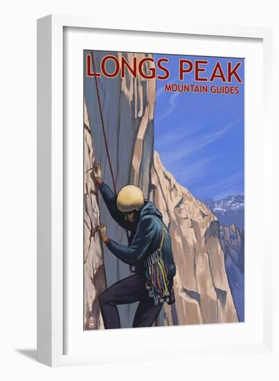 Longs Peak Mountain Guides - Colorado-Lantern Press-Framed Art Print