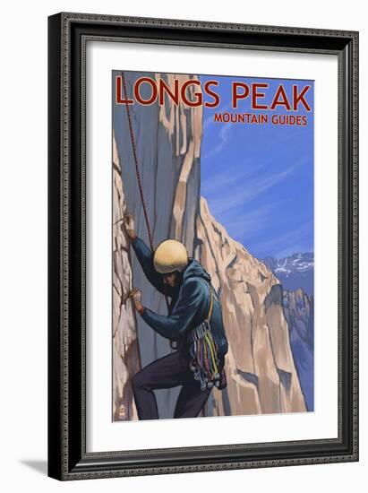 Longs Peak Mountain Guides - Colorado-Lantern Press-Framed Art Print