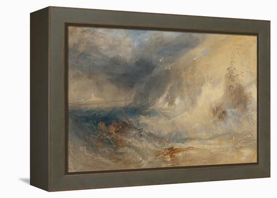 Longships Lighthouse, Land’S End, C.1834-35 (W/C & Gouache)-Joseph Mallord William Turner-Framed Premier Image Canvas