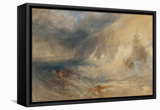 Longships Lighthouse, Land’S End, C.1834-35 (W/C & Gouache)-Joseph Mallord William Turner-Framed Premier Image Canvas