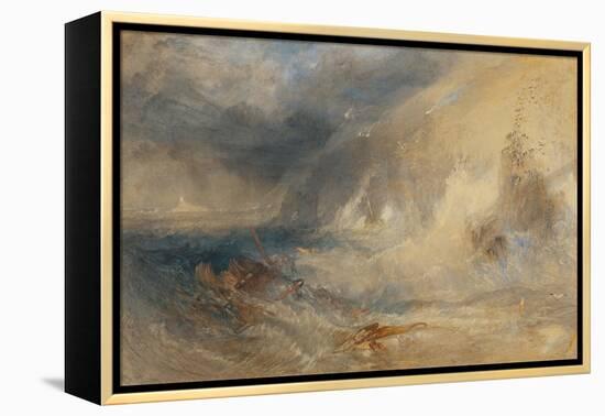 Longships Lighthouse, Land’S End, C.1834-35 (W/C & Gouache)-Joseph Mallord William Turner-Framed Premier Image Canvas