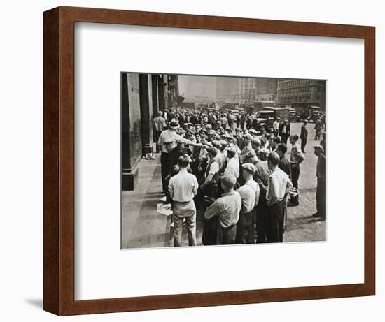 Longshoremen being picked out by a boss, New York, USA, 1920s or 1930s-Unknown-Framed Photographic Print