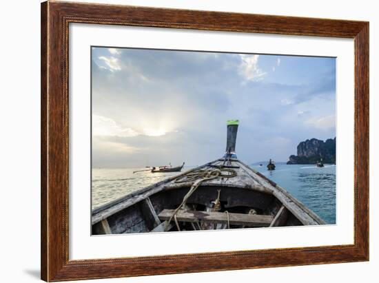 Longtail Boat, Railay Beach, Krabi, Thailand, Southeast Asia, Asia-Yadid Levy-Framed Photographic Print