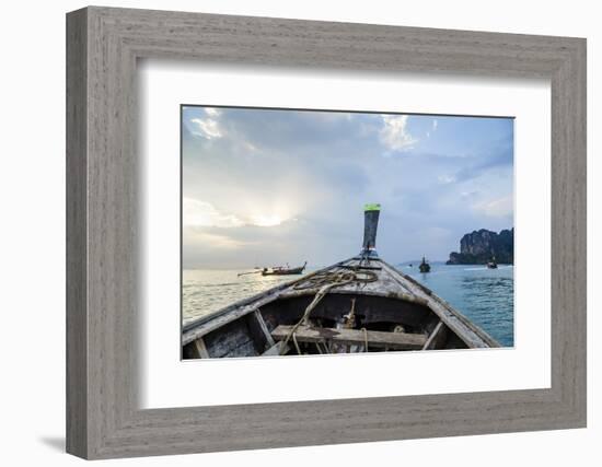 Longtail Boat, Railay Beach, Krabi, Thailand, Southeast Asia, Asia-Yadid Levy-Framed Photographic Print