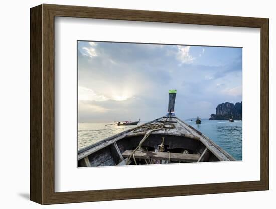 Longtail Boat, Railay Beach, Krabi, Thailand, Southeast Asia, Asia-Yadid Levy-Framed Photographic Print