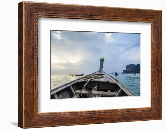 Longtail Boat, Railay Beach, Krabi, Thailand, Southeast Asia, Asia-Yadid Levy-Framed Photographic Print