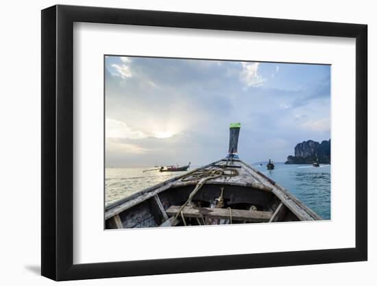 Longtail Boat, Railay Beach, Krabi, Thailand, Southeast Asia, Asia-Yadid Levy-Framed Photographic Print