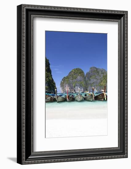 Longtail Boats at the Beach, Maya Bay at Koh Phi Phi Leh, Thailand, Andaman Sea-Harry Marx-Framed Photographic Print