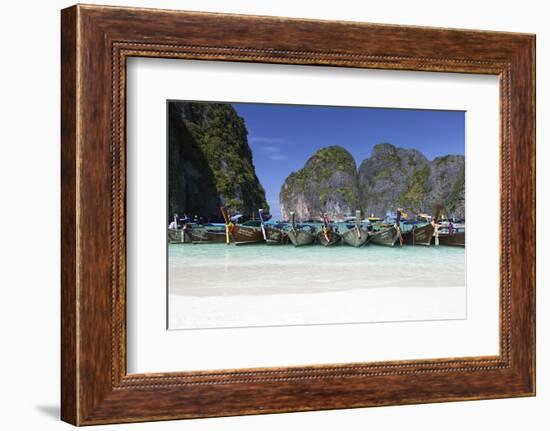 Longtail Boats at the Beach, Maya Bay at Koh Phi Phi Leh, Thailand, Andaman Sea-Harry Marx-Framed Photographic Print