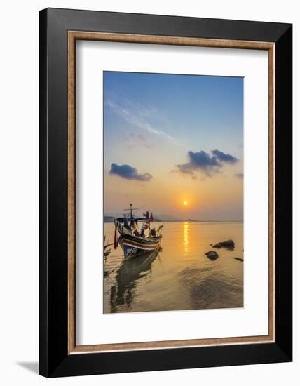 Longtail Boats on the Beach, Sunrise in the Bo Phut Beach, Island Ko Samui, Thailand, Asia-P. Widmann-Framed Photographic Print