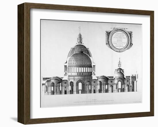 Longtitudinal Section Through St Paul's Cathedral, City of London, 1700-null-Framed Giclee Print