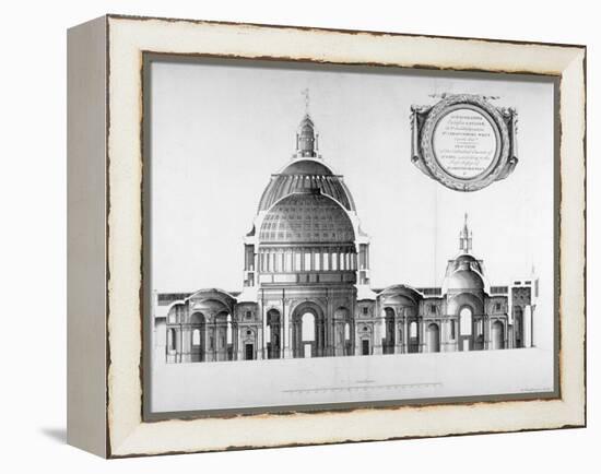 Longtitudinal Section Through St Paul's Cathedral, City of London, 1700-null-Framed Premier Image Canvas
