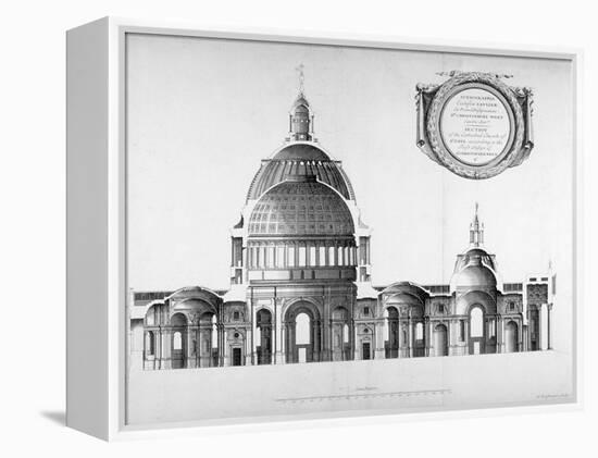 Longtitudinal Section Through St Paul's Cathedral, City of London, 1700-null-Framed Premier Image Canvas